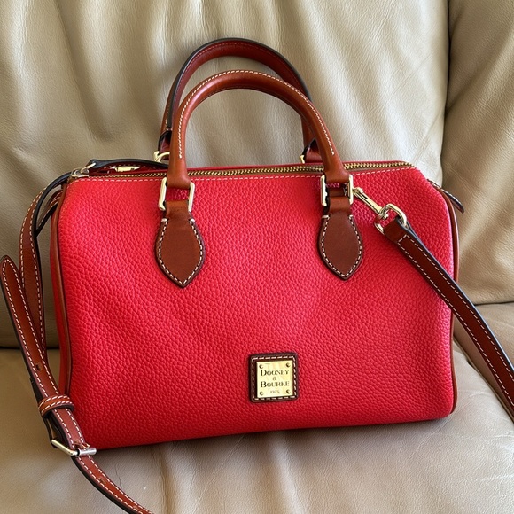 Dooney & Bourke Handbags - Dooney & Bourke SALE Pebble Classic Barrel Satchel 28 Color: Red Like New